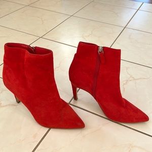 Red booties heels